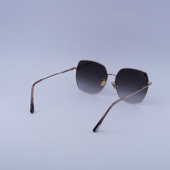Tom Ford FT1250-K 33B Sunglasses Gold Square Frame, Smoke Gradient Lenses - Picture 9 of 10